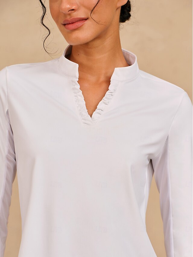 Women's Golf Polo Shirt White Top Ladies Golf Attire