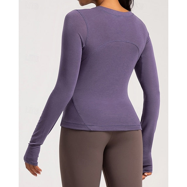 Women's Solid Colored Tennis Shirt Sport Top Stylish