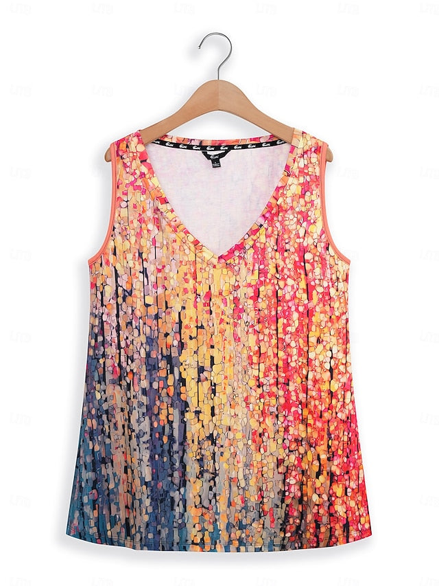 Women's Camisole Tank Top Mosaic Stained Glass Print