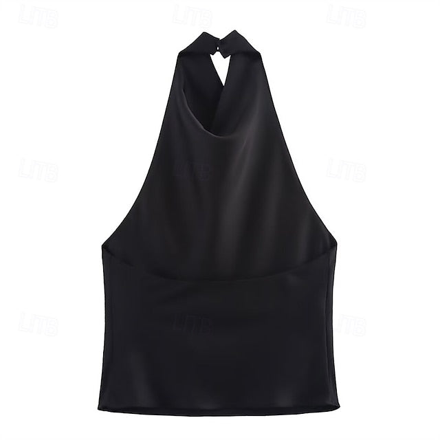 Women's Shirt Elegant Satin Top Blouse Ruched Patchwork