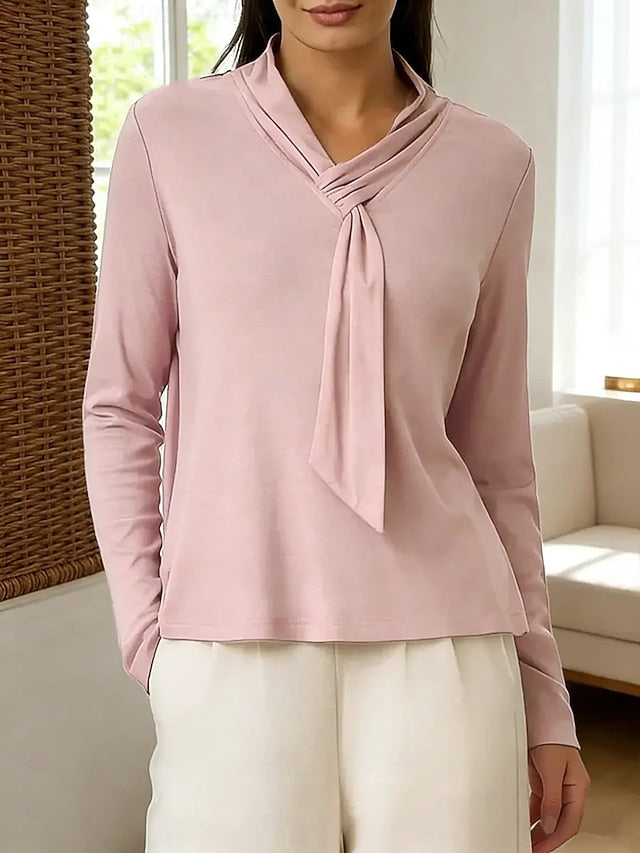 Women's Tunic T Shirt Solid Color Elegant Stylish Basic