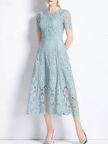 Elegant Dress Tea Neck Length Mother Crew of Bride the