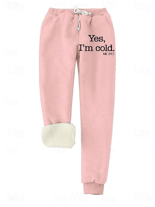 Women's Sweatpants Fleece Pants Down Pants Vacation Vintage