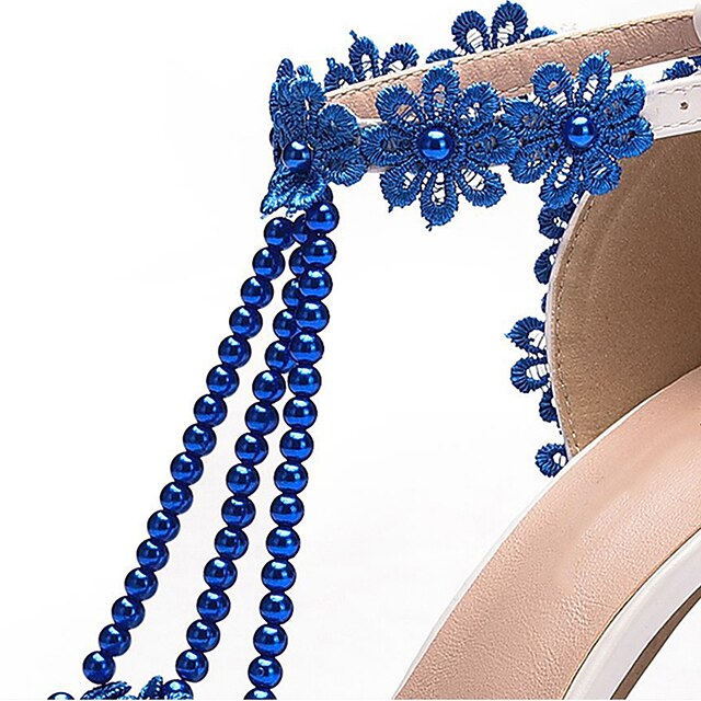 Heel Shoes Women's Wedding High Bridal Lace Pointed