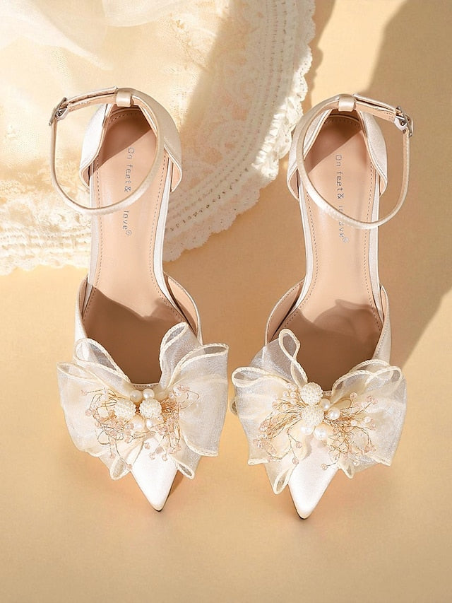 Pumps with Ankle Elegant Strap Bridal Women's - Satin Heels