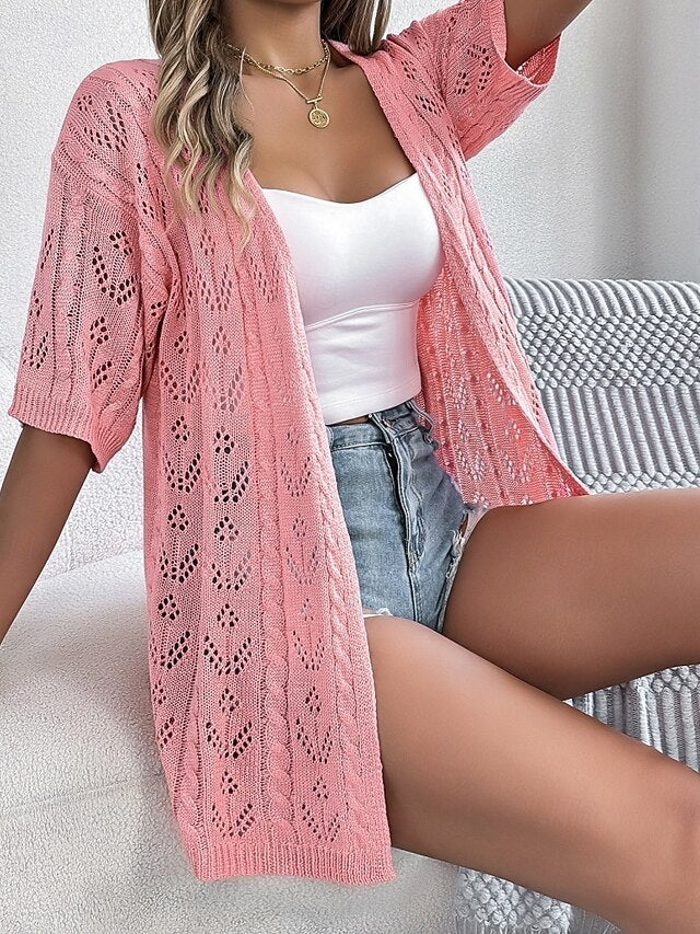 Women's Tunic Blouse Eyelet top Eyelet Plain Stylish
