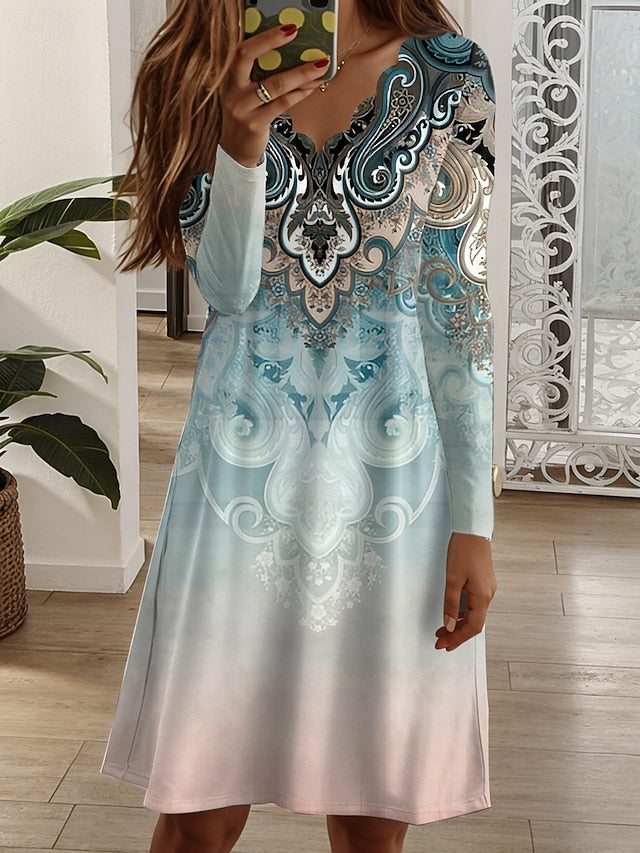 Women's Mini Dress Shift Dress Casual Boho Daily Regular