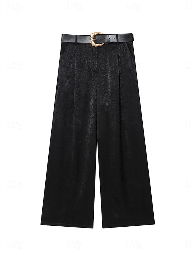 Women's Wide Leg Chinos Straight Elegant Vintage Fashion