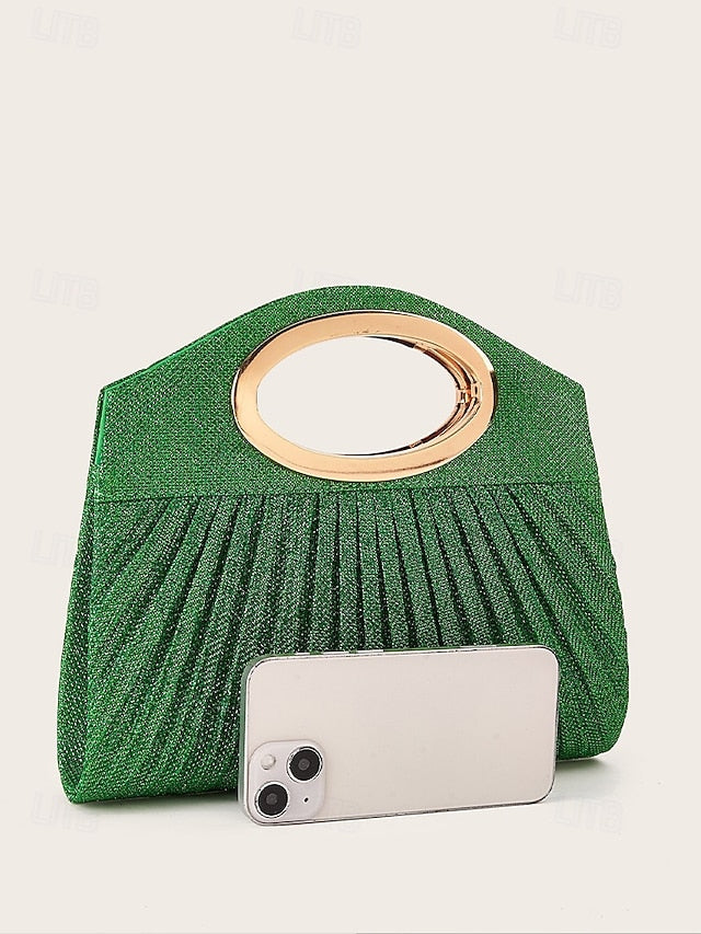 Handle Clutch Evening Women's Bag Glitter with Gold