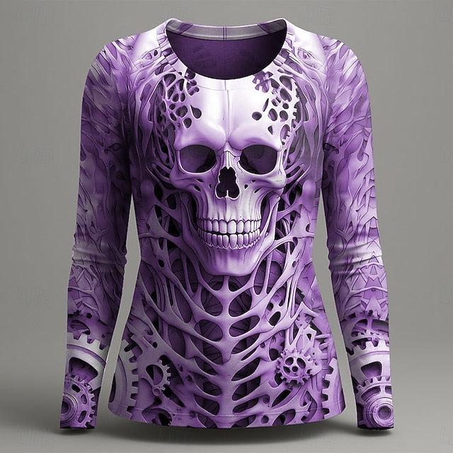Women's T Shirt Graphic Skull Skeleton Vintage Fashion