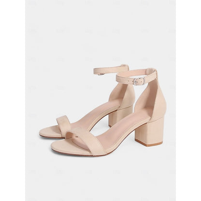 Gold Glitter Block Stylish Ankle Women's Heel Sandals with