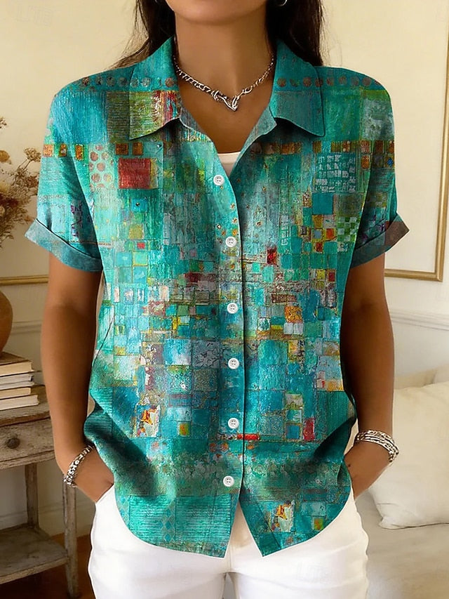 Women's Shirt Buttons Print Graphic Geometric Paisley Daily