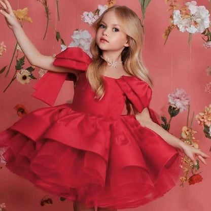 Flower Girls' Dress Color Kids Girl Solid Party