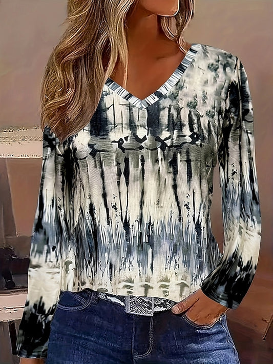 Women's T Shirt Print Graphic Tie Dye Abstract Vintage