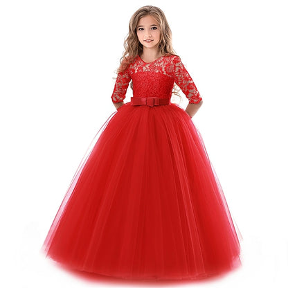 Girls' Sleeve Wedding Girl Dress Flower Half Kids
