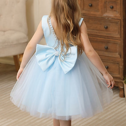 Wedding Dress Sleeveless Color Party Kids Girls' Solid