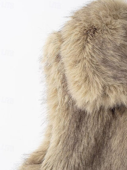 Comfortable Leathers Faux Women's Fur Coat Vest Furs