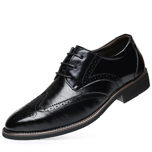 Classic with Shoes Faux Men's Blue Brogue Oxford Leather
