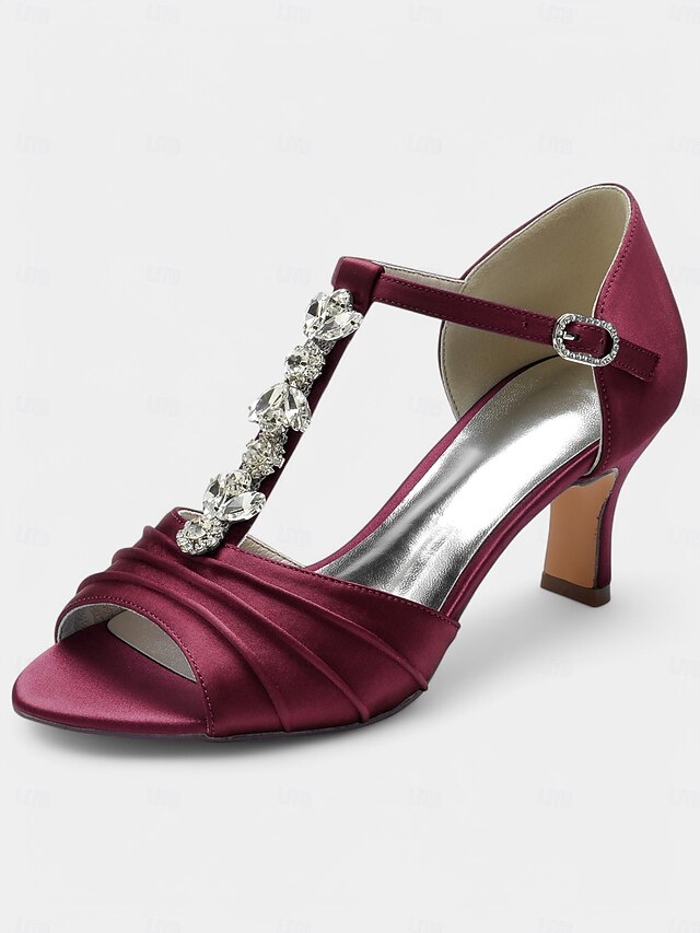 Detail Bridal White – with Crystal Open-Toe Satin Heels