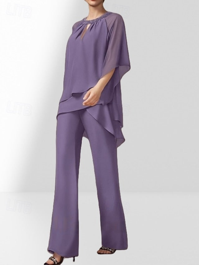 Two of Bride Dress Guest the Pantsuit Wedding Mother Piece