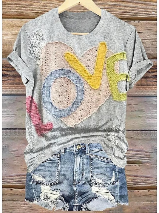 Women's T Shirt Floral Graphic Vintage Fashion Stylish