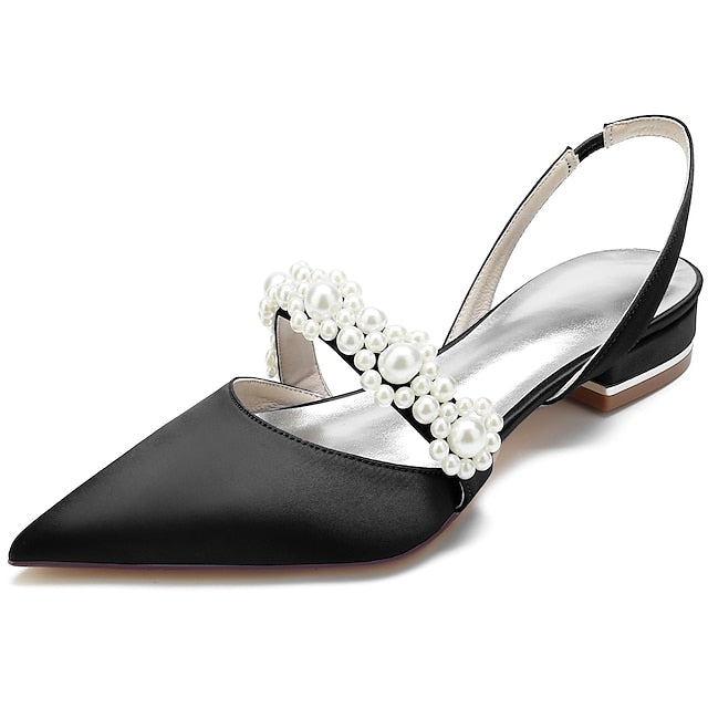 White Pearl Women's Satin with Elegant Shoes