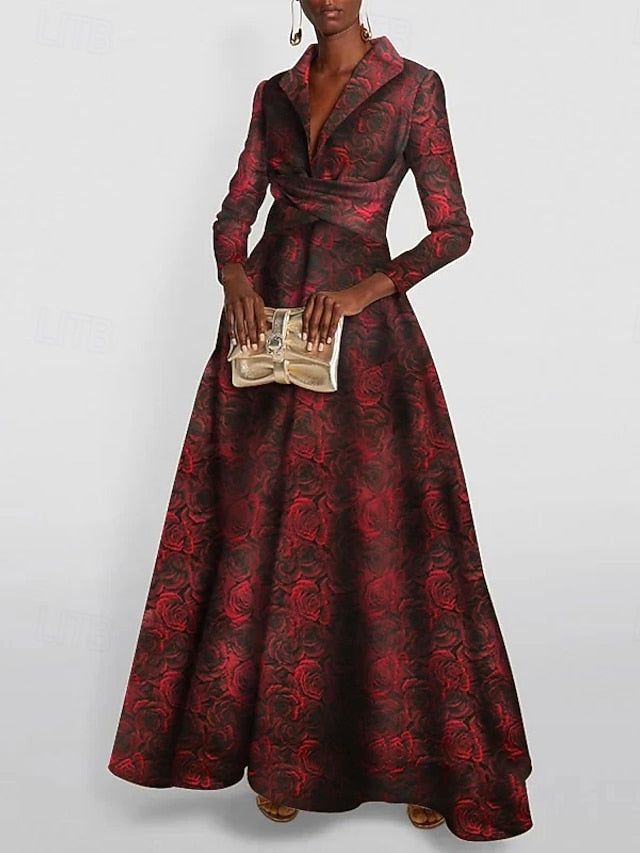 A-Line Red Mother Elegant the Evening of Jacquard Gown Bride