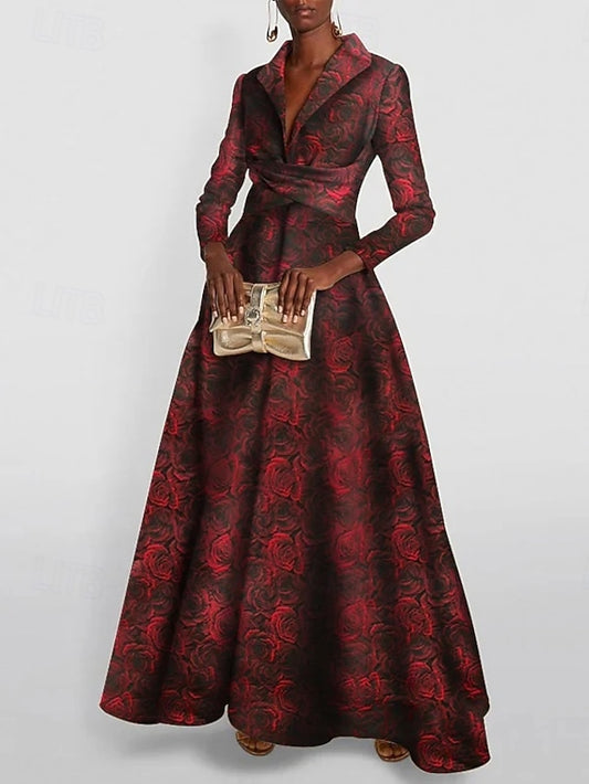 A-Line Red Mother Elegant the Evening of Jacquard Gown Bride