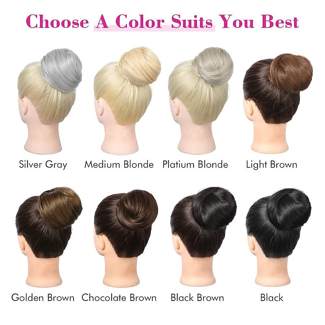 Messy Hair Bun Top Knot Clip in Bun Fake Hair Bun Ponytail