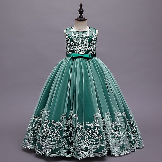 Wedding Sleeveless Christening Kids Flower Girls' Dress