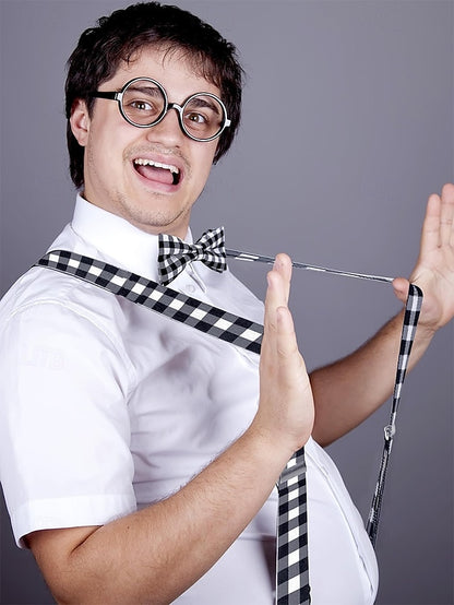 Set Suspender Plaid Adjustable Bow and Men's Christmas Tie