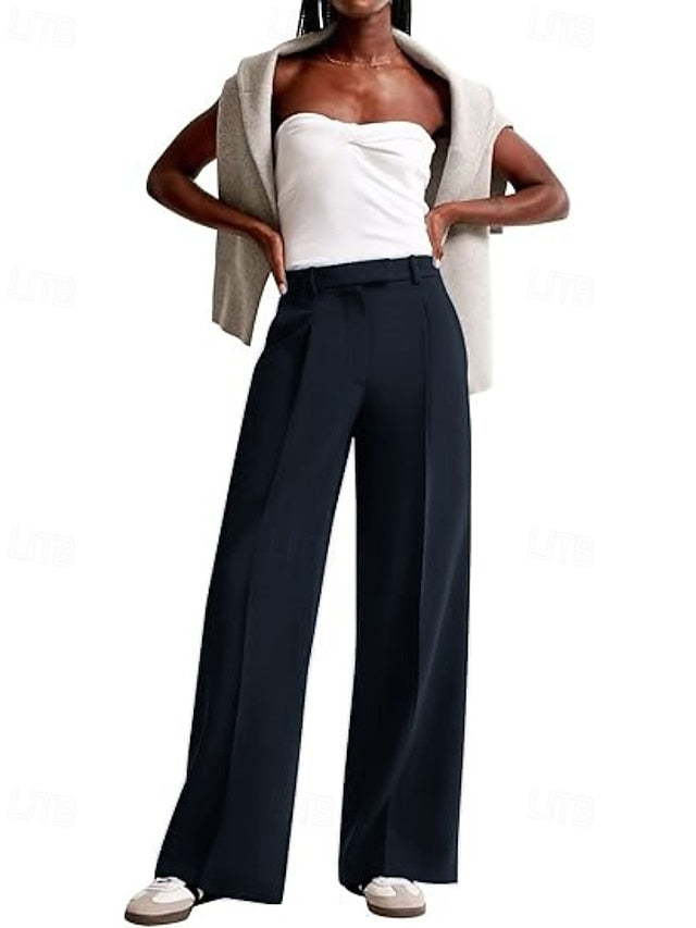 Women's Wide Leg Dress Pants Fashion Work Full Length