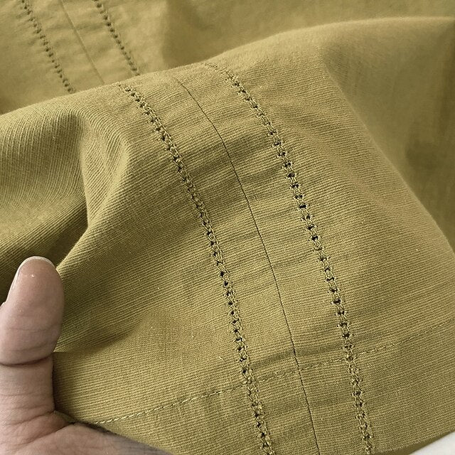 Women's Cotton Linen Shirts Blouse Ruched Patchwork Plain