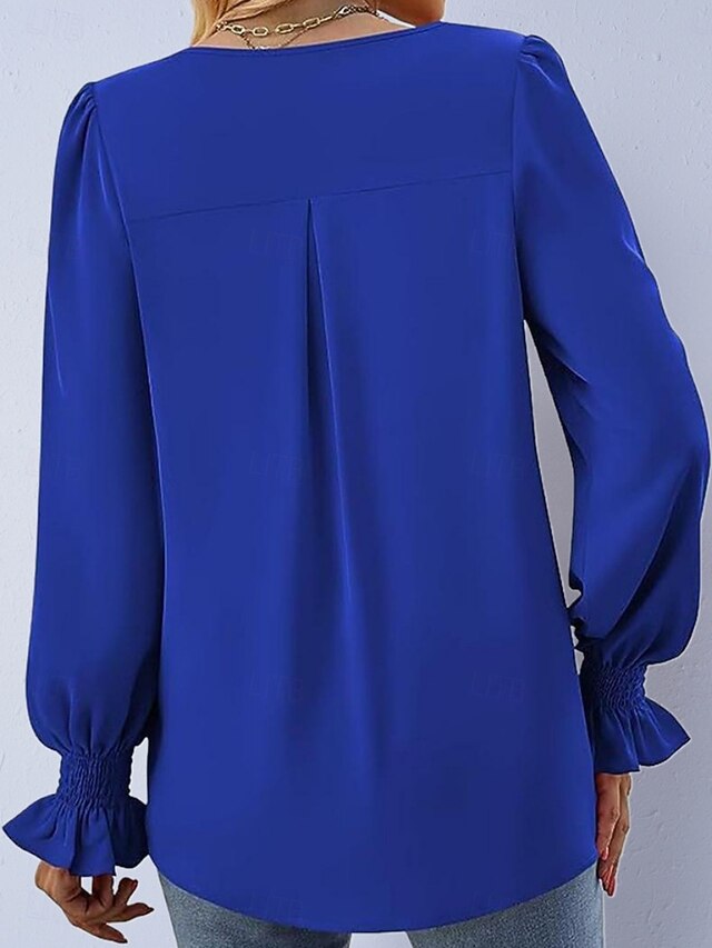 Women's Shirt Satin Shirt Blouse Plain Stylish Basic