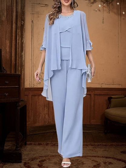 Dress the Piece Elegant Bride of Mother 3 Pantsuit Simple