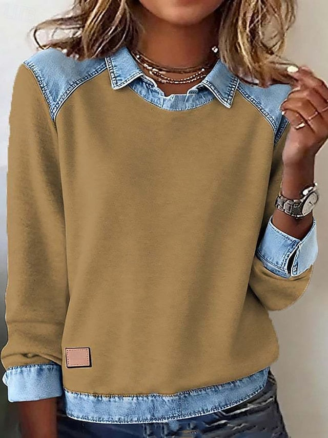 Women's Blouse Plain Vintage Stylish Long Sleeve Shirt