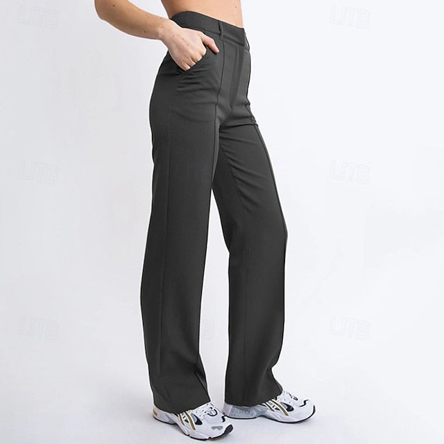 Women's Wide Leg Dress Pants Streetwear Casual Full Length