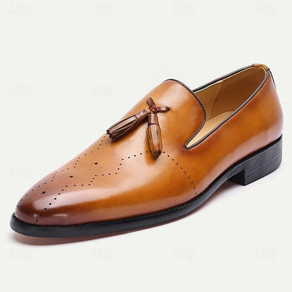 Classic Light Tassel Men's – Brown Leather Loafers