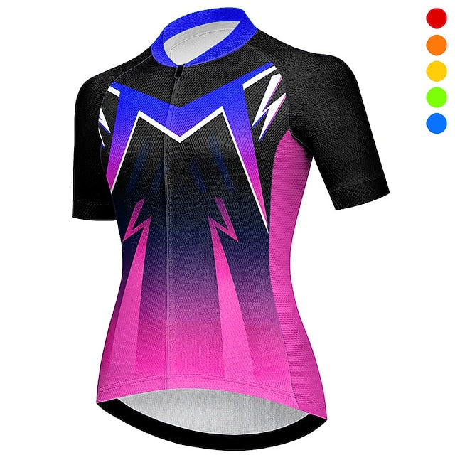 Women's Cycling Jersey Geometic Short Sleeve Bike Jersey