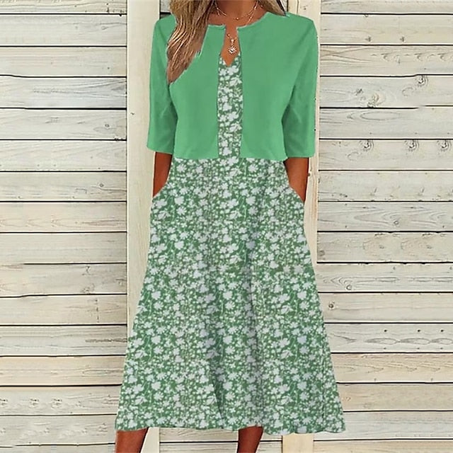 Women's Midi Dress Casual Dress Dress Set Fashion Modern