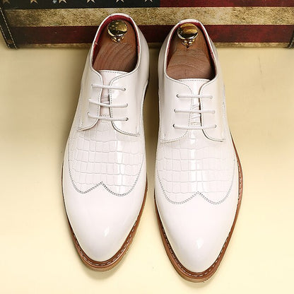 Crocodile White Patent – Shoes Leather Oxford Men's
