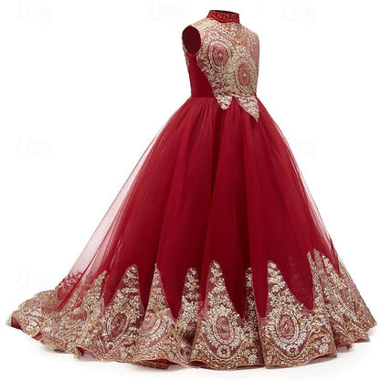 Dress Gown Kid's Formal Girl Flower Evening Girls'