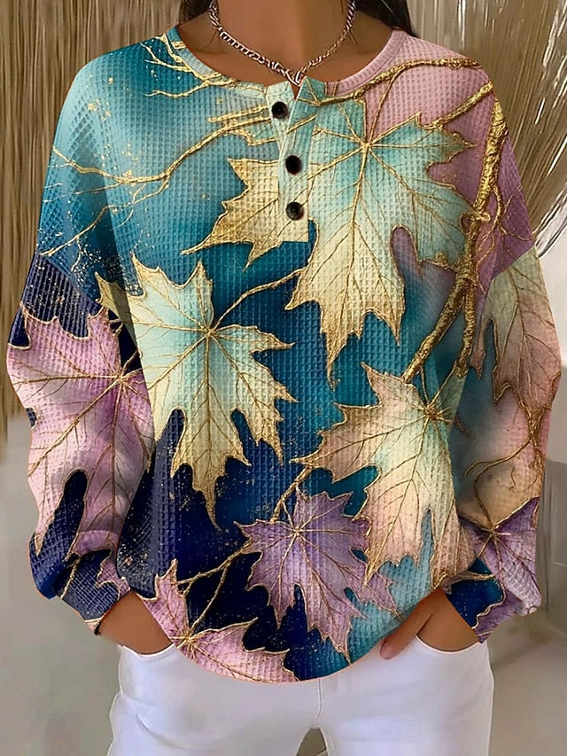Women's Pullover Sweatshirt Floral Graphic Vintage Casual