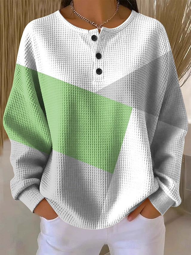 Women's Hoodies Graphic Geometric Color Block Fashion