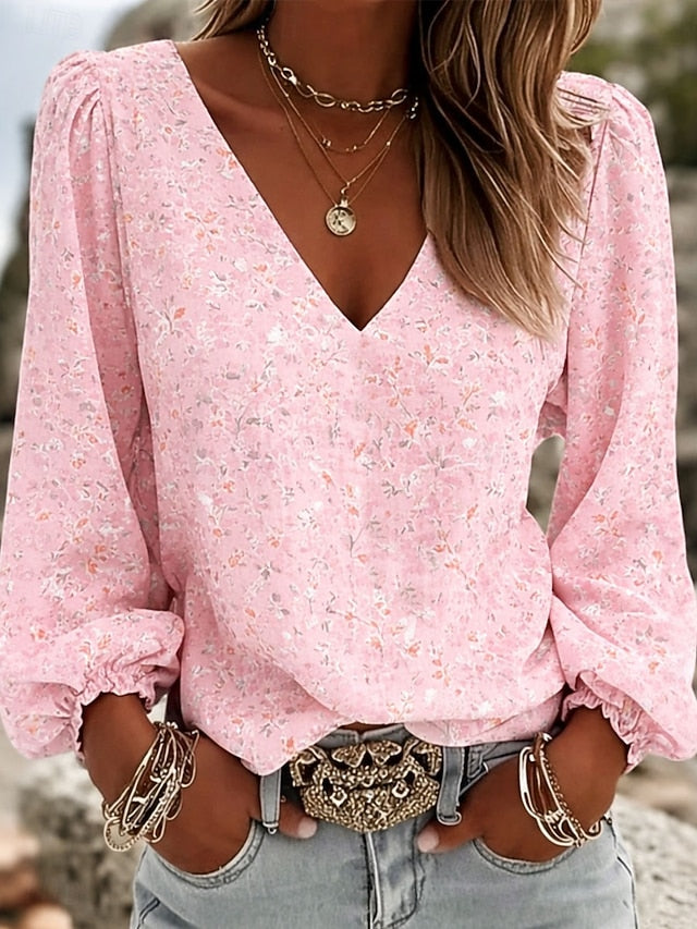 Women's Shirt Boho Shirt Floral Graphic Elegant Bohemia