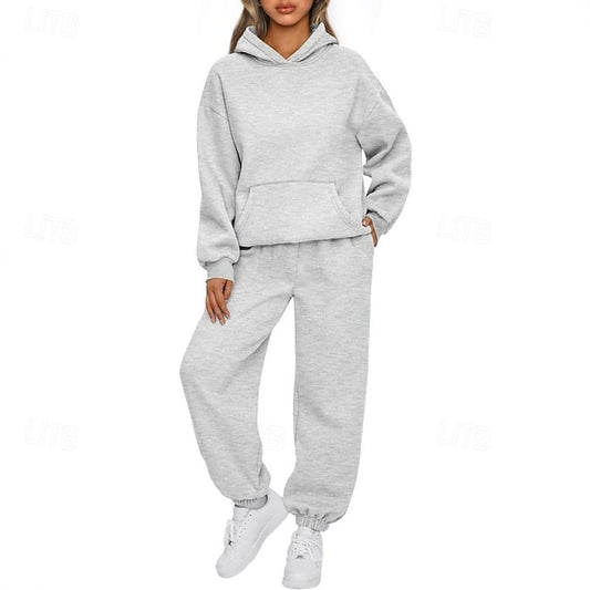 Women's Hoodie Pants Sets Bolero Top Long Sleeve Hooded