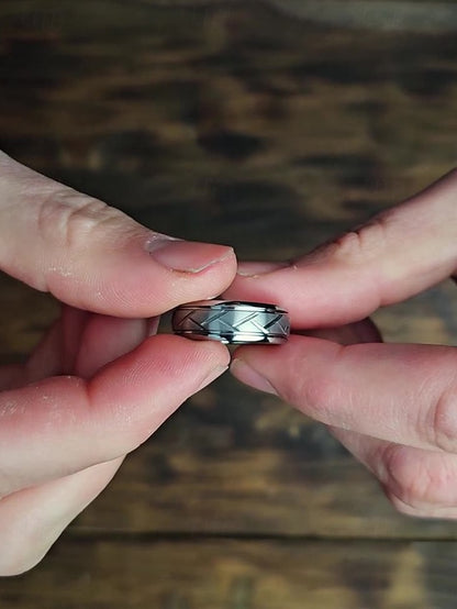 Stainless – Pattern Rings Modern Steel Men's Geometric