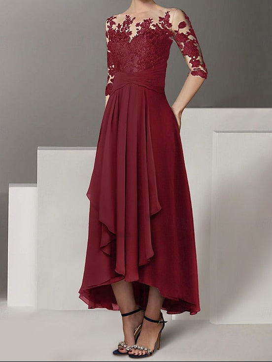 Asymmetrical Dresses Guest Cocktail Wedding A-Line Dress Elegant
