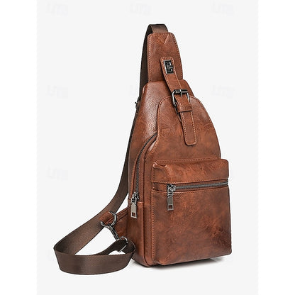with Sling Faux Brown Bag Women's Leather Crossbody