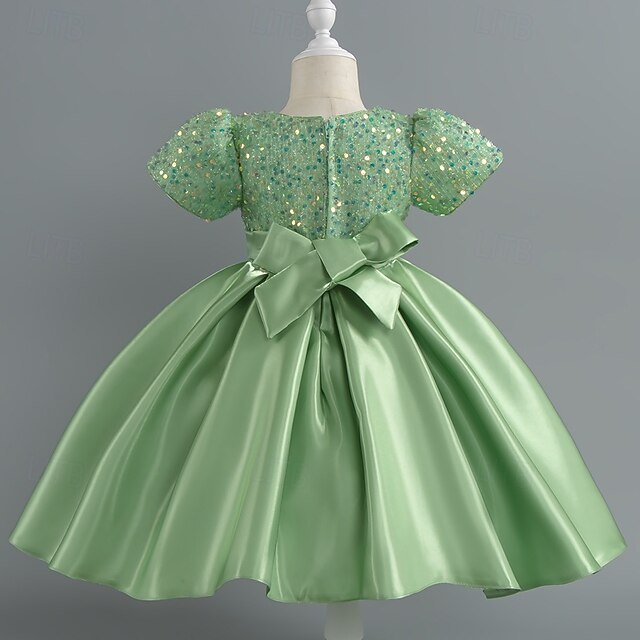 Sequin Short Girls' Toddler Wedding Sleeve Party Dress
